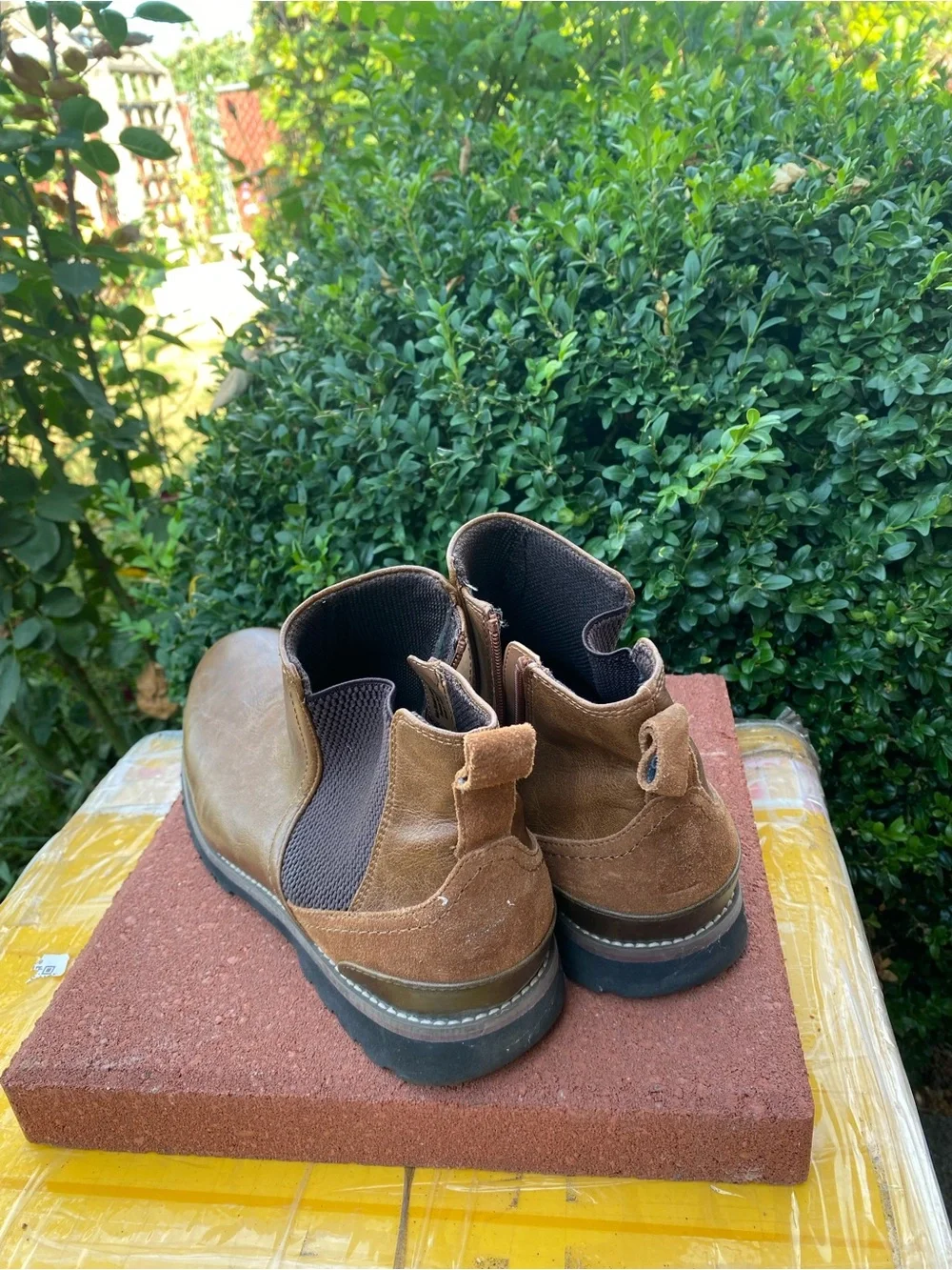 Dr Scholls Men's Brown Leather Chelsea Boots Slip-On Ankle Boots SZ 10.5M